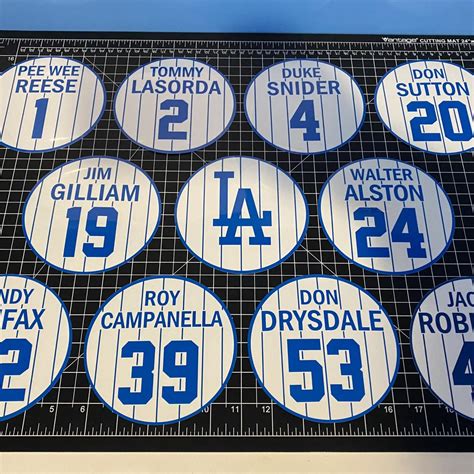 Las Angeles Dodgers Retired Player Numbers Vinyl Decals World Series MLB | SidelineSwap