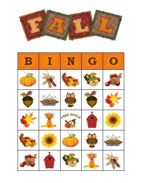 Free Printable Fall Bingo Printable Printable Autumn Bingo Game For Kids That Will Help Them ...