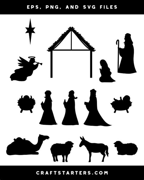 Nativity Scene Clipart Silhouette