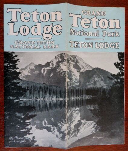 Teton Lodge Grand Teton National Park c. 1928 illustrated travel ...