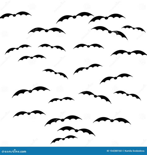 Cartoon Silhouettes of Flying Bats Stock Illustration - Illustration of group, celebrate: 154288160