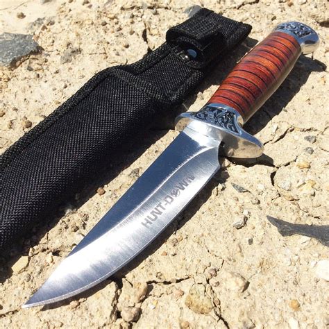 8" Hunt-Down Fixed Blade Hunting Tactical Knife with Nylon Sheath – HuntingCrossbows.co.uk