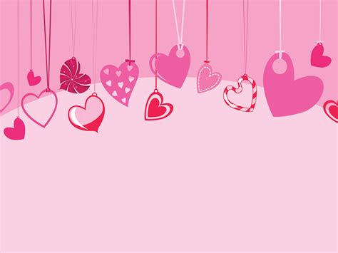 Cute Hearts are Hanging Powerpoint Templates - Love - Free PPT Backgrounds
