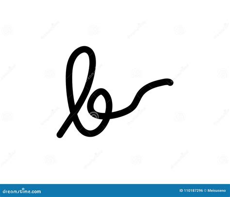 B letter signature logo stock vector. Illustration of hand - 110187296