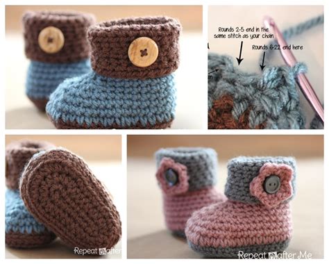 Wonderful DIY Crochet Cuffed Baby Booties with Free Pattern