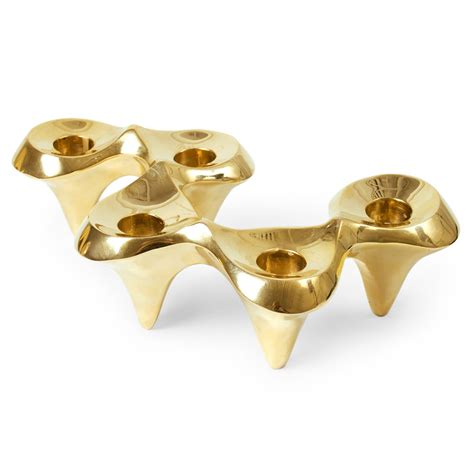 Jonathan Adler brass undulating candleholder | Candle holders, Brass ...