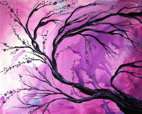 Passage Through Time By Madart by Megan Duncanson | Art, Purple abstract painting, Tree art