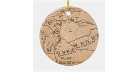 Valley Forge Encampment Map (Dec. 1777-June 1778) Ceramic Ornament | Zazzle