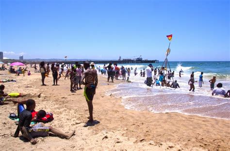 Crowd of People on North Beach in Durban Editorial Photo - Image of ...