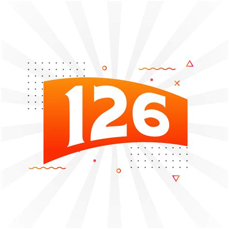 126 number vector font alphabet. Number 126 with decorative element ...