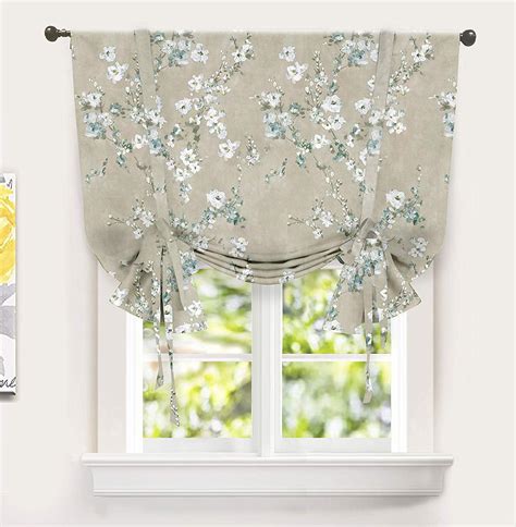 DriftAway Mackenzie Tie Up Curtain, Blossom Floral Pattern Room ...