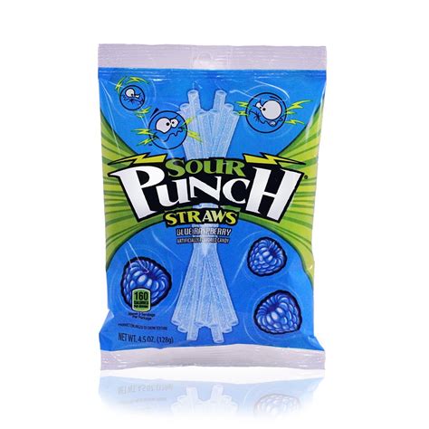 Sour Punch Straws Chewy Blue Raspberry Candies, 4.5 Oz. - Walmart.com ...