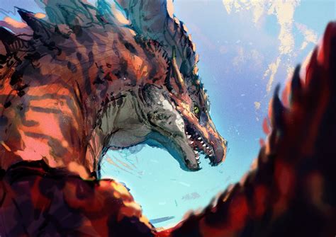 Dinosaur illustration, dragon, fantasy art HD wallpaper | Wallpaper Flare