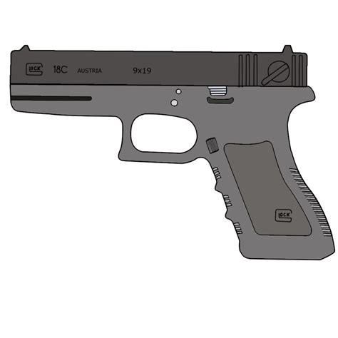 Glock 18c Drawing by Zoron19 on DeviantArt