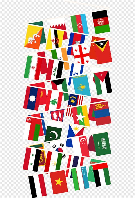 Bunting Flags of Asia World Flag, Flag, text, world png | PNGEgg