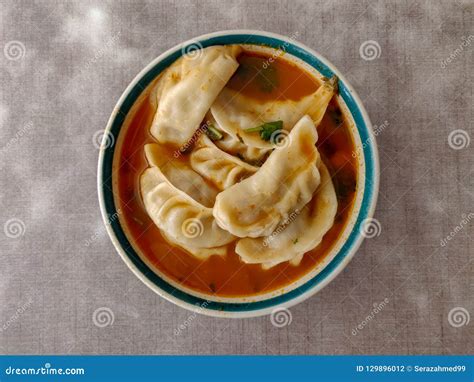 Spicy Chicken Soup Momo stock photo. Image of spicy - 129896012