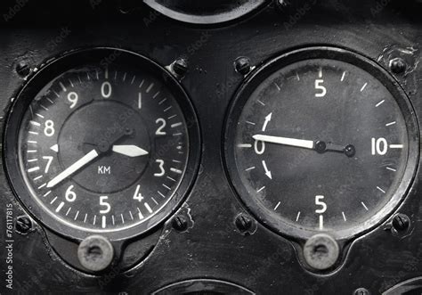 Vintage aircraft cockpit detail Stock Photo | Adobe Stock