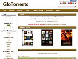 glodls.to: Home | GloTorrents Torrent Database..