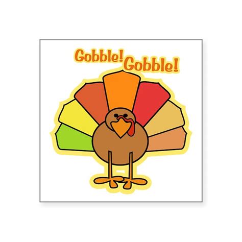 Thanksgiving Turkey Cartoon Gobble Square Sticker by whimsicaltroll