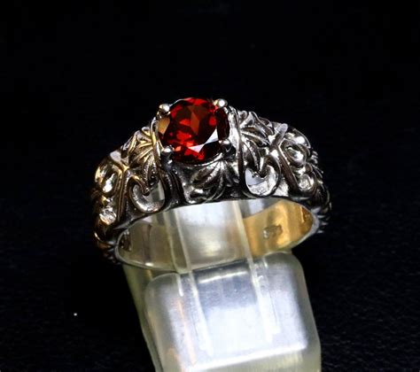 Beautiful Red Garnet Ring 925 Sterling Silver Ring - AAAAA++++ Grade Faceted Garnet Silver Ring ...