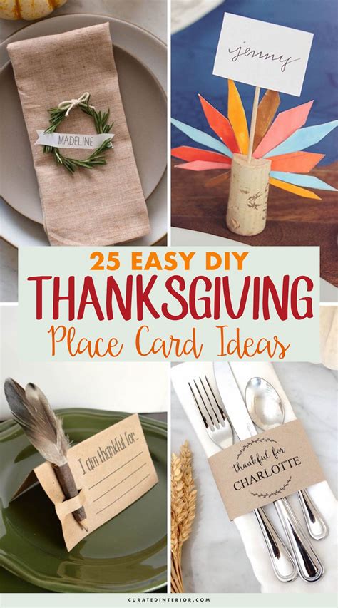 25 Awesome DIY Thanksgiving Place Card Ideas