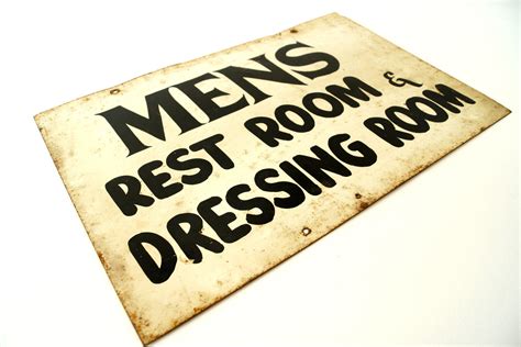 Vintage "Mens Rest Room & Dressing Room" Metal Sign (c .1960s ...