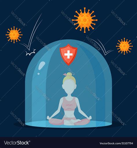 Protective bubble concept in cartoon style Vector Image