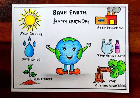 Earth day Drawing | Earth Day poster | World Earth Day Poster drawing ...