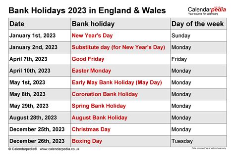 Bank Holidays 2023 in the UK, with printable templates