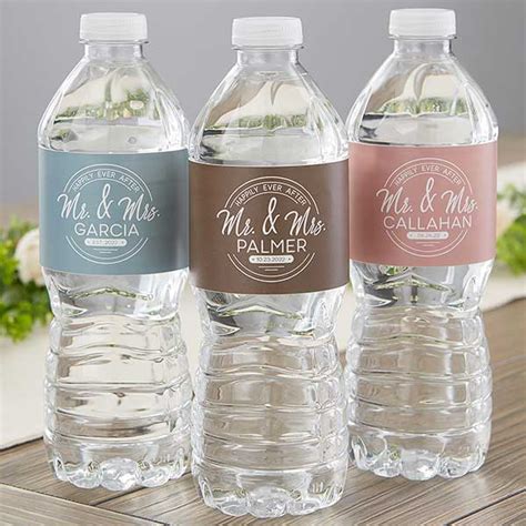 Stamped Elegance Personalized Wedding Water Bottle Labels