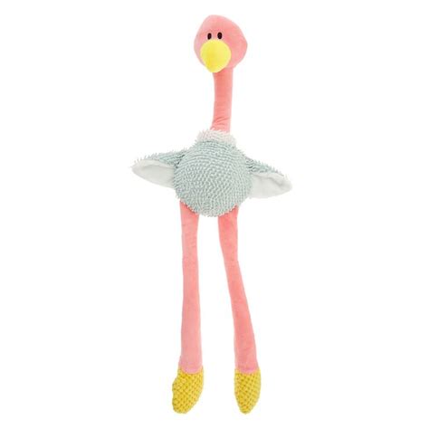 Top Paw Ostrich Dog Toy - Crinkle, Plush, Squeaker, black/blue/pink ...