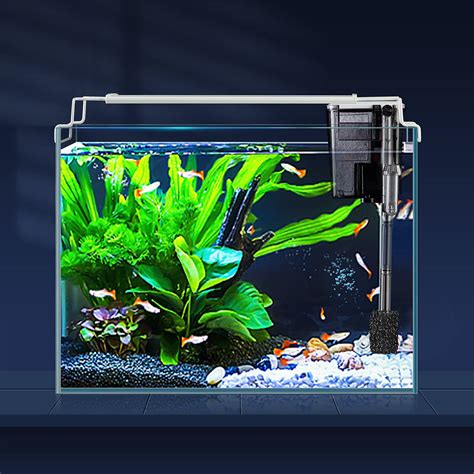 LAQUAL Aquarium Starter Kit (3 Gal), Rimless Glass Low Iron Fish Tank, Ultra Clear Fish Tank ...