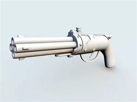 Blunderbuss Pistol Gun Free 3d Model - .Ma, Mb - Open3dModel