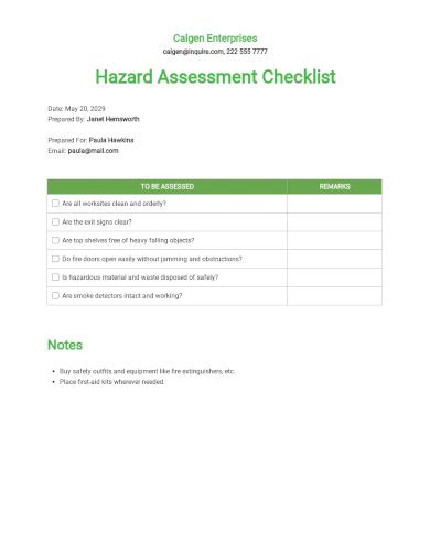 Hazard Assessment - 10+ Examples, Format, Pdf