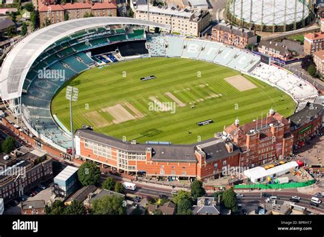 Aerial view of The Oval, cricket ground in Kennington, London, England ...