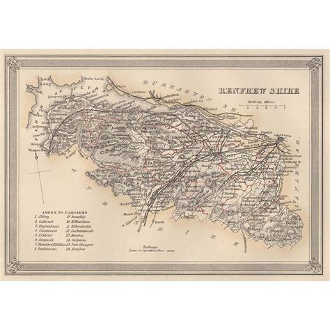 Map of Renfrew Shire 1870 - BRITTON-IMAGES