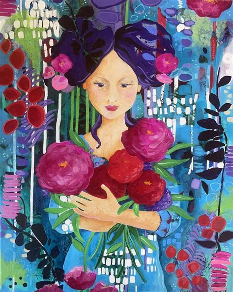 Bella Flora, Goddess of Flowers painting class | Flower painting, Flower drawing, Painting art ...