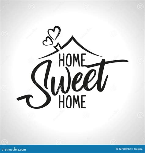 Home Sweet Home. Vector Illustration. Black Text On White Background. | CartoonDealer.com #125804330