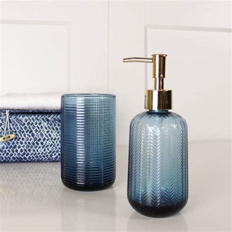 blue glass toothbrush holder by marquis & dawe | notonthehighstreet.com