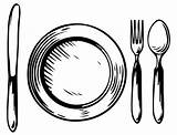 Silverware Coloring Pages Sketch Page sketch template