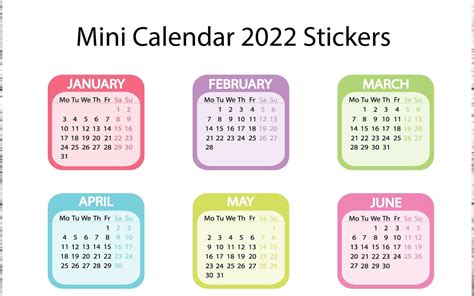 Mini Calendar-2022-printable Planner Stickers/cut Files/erin | Etsy Canada