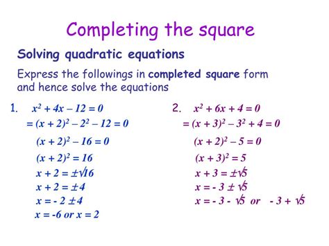 Completing The Square