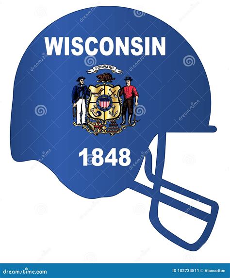 Wisconsin State Flag Football Helmet Stock Vector - Illustration of ...