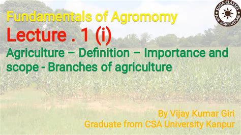 Agronomy Meaning