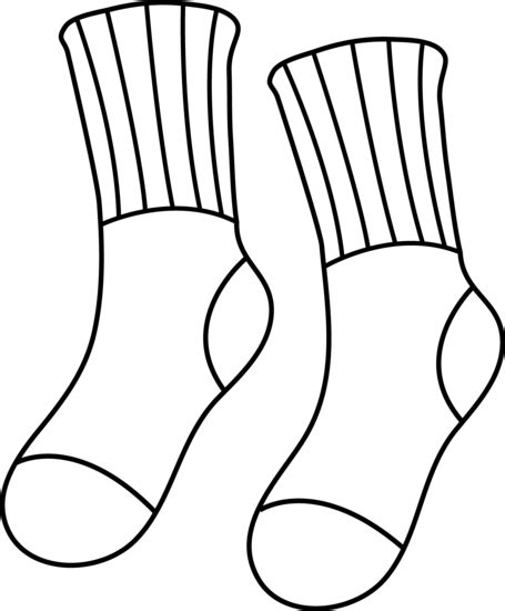 Pair of Socks Line Art - Free Clip Art