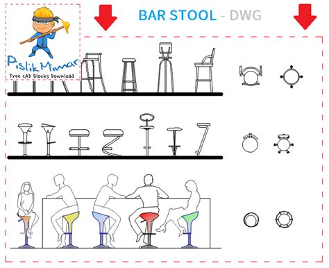 Bar Stool Cad Block