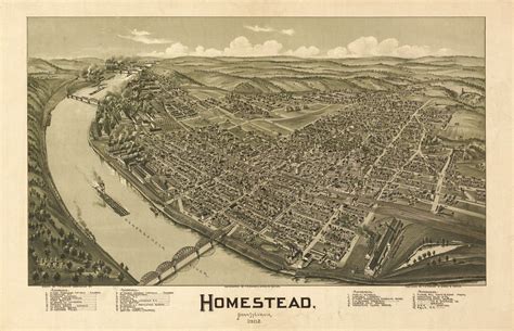 Old Map of Homestead Pennsylvania 1902 Allegheny County | Historical maps, Old map, Allegheny county