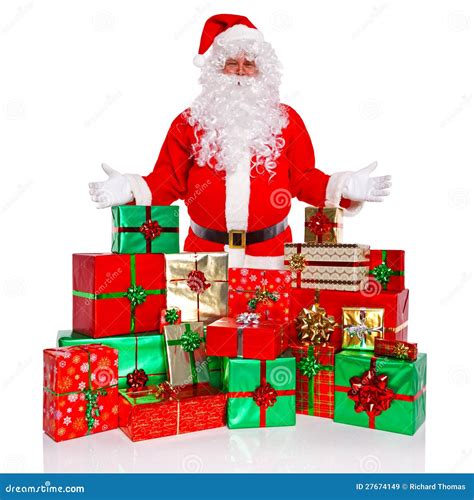 Santa Claus With Gift Wrapped Presents Royalty Free Stock Images ...