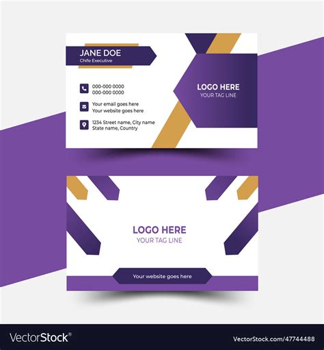 Double-sided creative business card template Vector Image