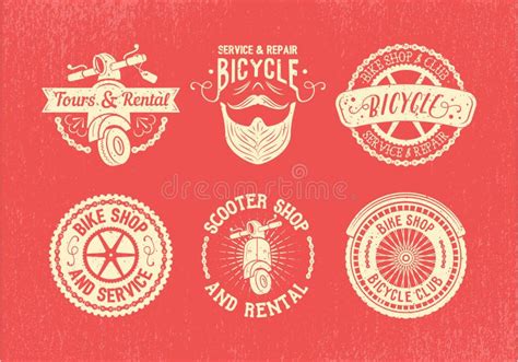 Bicycle Label Design Set. Bike Shop, Service and Rental. Stock Vector - Illustration of stamp ...